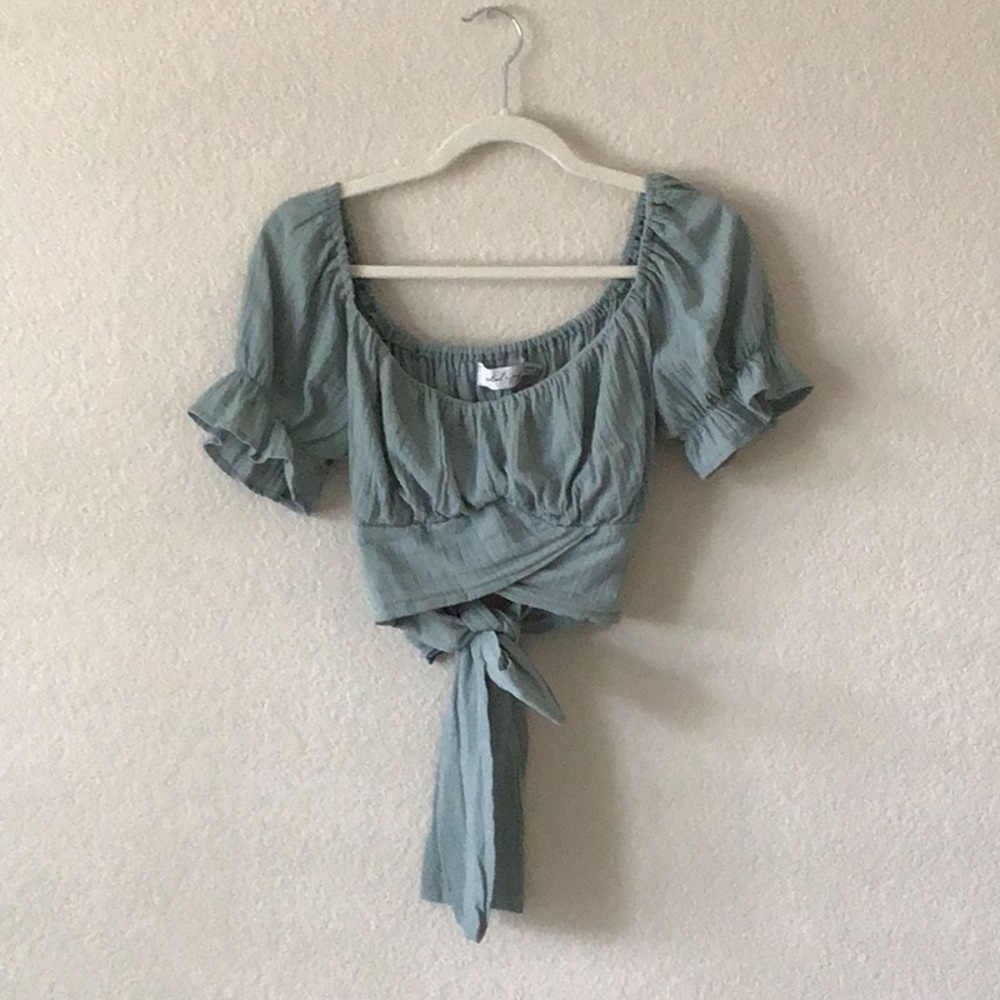 Petal & Pup Blue Crop Top